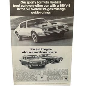 Vintage 1976 Pontiac Firebird Sporty Formula Ad Advertisement